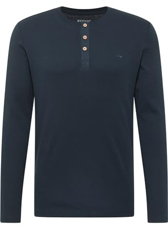 MUSTANG Herren Langarmshirt ARMINTO - Slim Fit S - 6XL Blau Schwarz Baumwolle