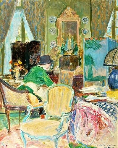HASWEX Kunstdruck Leinwand Poster Bilder Leinwand Poster Druck Junge Frau in einem roten Schal Gwen Johnfür Wanddekoration60x90cm