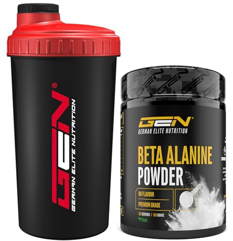 Beta Alanin 500 g Pulver + Premium Shaker - +99% Reinheit - Premium Grade - Laborgeprüft - Vegan - German Elite Nutrition
