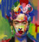 beties DIY Stoff Gemälde Frida ca. 47x47 cm Zuschnitt Kunstdruck auf Gobelin Gewebe POP-Art für Dein Bastel-Projekt