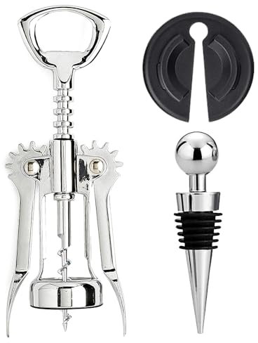 BNCHI Premium 220g Wing Corkscrew Wine Bottle Opener with Wine Foil Cutter and Wine Stopper