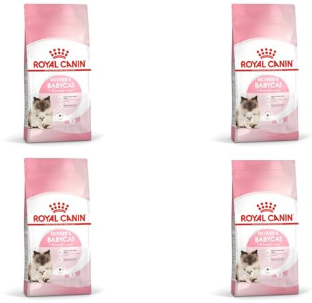Royal Canin Mother & Babycat Trockenfutter | 4er Pack | 4 x 400 g | Für tragende und säugende Katzen | Alleinfuttermittel speziell für die Mutterkatze und ihre Welpen