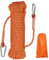 Corde d'escalade de 10mm, de sécurité d'extérieur, corde statique avec 2 crochets en acier, idéale pour les travaux en hauteur, l'échelle de feu, la corde marine, le camping sportif, etc (Orange, 30m)