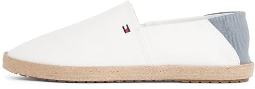 Tommy Hilfiger Espadrilles Homme Core Textile avec Logo, Blanc (Ecru), 43