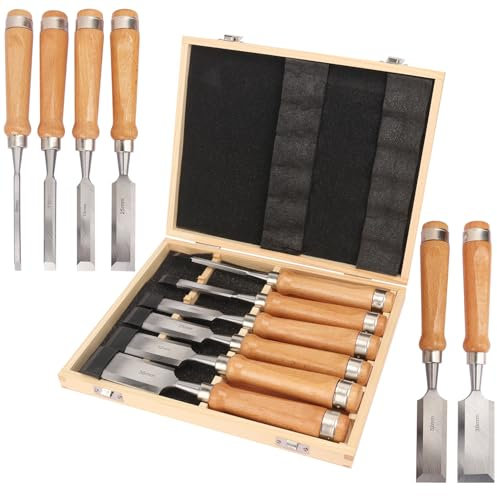 GENHAKON 6 Pieces Wood Chisel Tool Sets – Premium Carving Tools Woodworking Carving Tools Set – An Indispensable Addition to Your Wood Carving Kit﻿