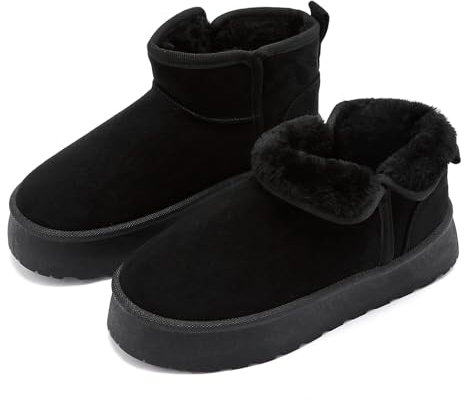 Pelbiuqik Stivali Donna Invernali Classic Platform alla Moda Scarpe da Neve, Impermeabile Caldo con Antisdrucciolo Stivaletti