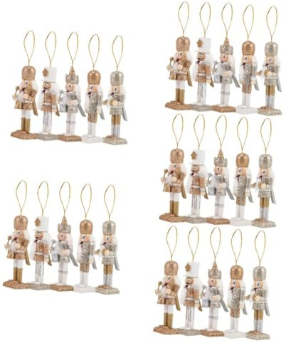 PRETYZOOM 25 Pz schiaccianoci Addobbi per l'albero di Natale ciondolo albero di natale Decorazioni natalizie burattini regalini natale Regali di Natale forniture per feste di Natale di legno