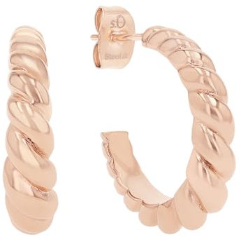 s.Oliver Creolen Edelstahl Damen Ohrschmuck, 2,1 cm, Roségold, Kommt in Schmuck Geschenk Box, 2038852