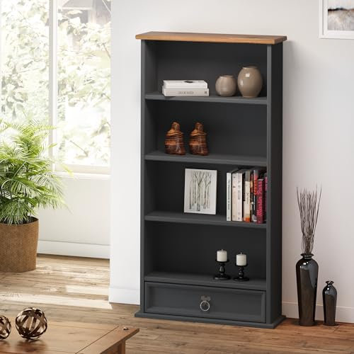 Mercers Furniture Corona Charcoal 1 Drawer DVD Rack