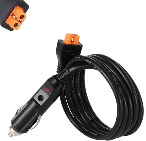 XT60 iCargador de Coche Mechero para Powerstation Estación de energía portátil EcoFlow Delta River 12-24 V Encendedor de Cigarrillos Plug 14 AWG