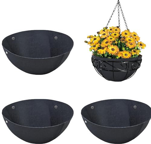3 Stück Filz Blumentopf Einlagen, Stoff Pflanzkorb Einsatz, Kokoseinlagen Für Hängekörbe, Runde Pflanzkorbeinlage Aus Stoff, Verdickter Filz, Für Pflanzenampeln, Wohnzimmer, Garten, Balkon, 14 Zoll