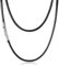 Fogcosy Leather Necklace Cord with Clasp - Mens Womens Black Leather Cord Necklaces Rope Chain with Stainless Steel Clasp 3mm 20 inch, Braided String Necklaces for Men Women