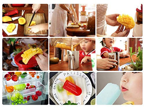 Molde de hielo de acero inoxidable con palillos de madera para hacer helados saludables para adultos y adultos