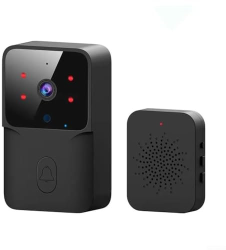 Timbre inalámbrico Tuya con video e intercomunicador para redes domésticas inteligentes (negro)