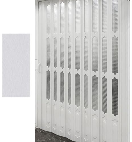 Pannello acrilico a scacchi in PVC, porta scorrevole a fisarmonica, porta a fisarmonica, per la privacy, design pieghevole con raccordi, 71 x 101 cm