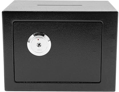 Safetresor Tresorsafe Tresor für Zuhause Schranksafe Schranktresor Geldtresor Kleine Tresorbox mit Einwurfschlitz Geldtresor für SchräNke Haus Büro WertgegenstäNden Schmuck Dokumente (Schwarz)