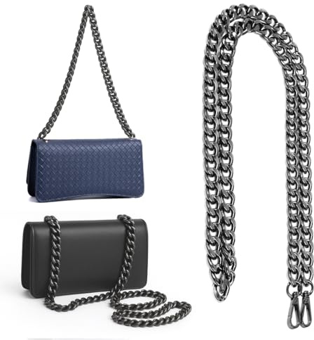 Gunmetal schwarz taschenkette, Metall taschenkettes gold, 120 cm, geeignet für DIY, Taschen, Handtaschenkette, Ersatzketten für Schultertaschen.