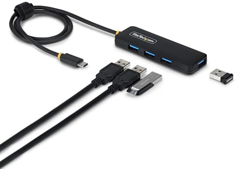 StarTech 4-Port USB-C Hub 5Gbps with 4x USB-A, 2ft Cable (H5C4A-USB-HUB-2) | SuperSpeed USB Powered portable hub, Plug-and-play, Overcurrent Protection, 2ft 61cm cable, MacBook Dell Chromebook PC