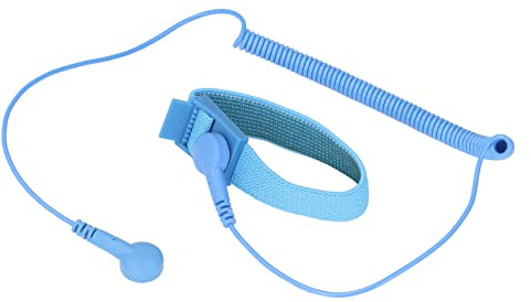 Yctze Blaues, Antistatisches Armband, Wiederverwendbares ESD-Armband mit Erdungsdraht und Ausziehbarem Kabel für die Elektronik (Blue)