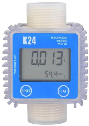 1Inch K24 Digital Diesel Oil Fuel Turbine Meter Water Sea Liquid Measuring Tool with LCD Display Wide Compatibility