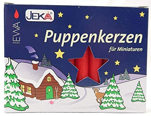 Puppenkerzen rot 7 x 70 mm 40 Kerzen für Miniaturen