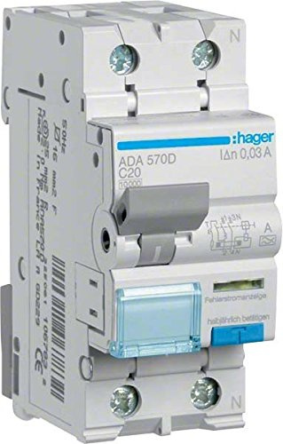 Hager ADA570D FI-LS 1P+N 10kA C-20A 30mA Typ A