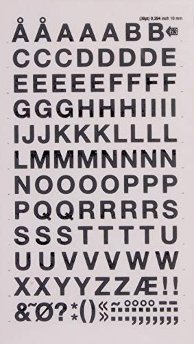 APLI Buchstaben und Zahlen übertragbar, Schwarz, 10 mm