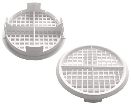 50 x 70mm White Plastic Round Soffit Air Vents / Upvc Push Fit Eaves Disc / Fascia