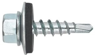 Index AFZN144828 - Tornillo punta broca reducida cubierta metal-madera + EPDM P-14, 4.8x28, Pack de 250 uds.