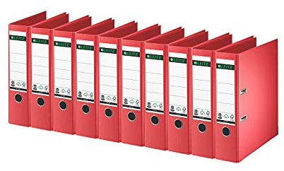 LEITZ® Ordner 1007/1008, DIN A4, Rückenbreite 52 oder 80 mm rot 10 80
