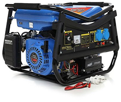 KRAFT&DELE GENERATORE di Corrente 2800watt Reali A Benzina 3 KW 7 HP AVVIAMENTO Manuale + Elettrico Batteria Inclusa 2X220V 12/230