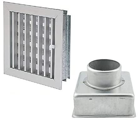 Grilldüse 16 x 16 cm Aluminium Durchmesser 80 mm mit Adapter für Kamin