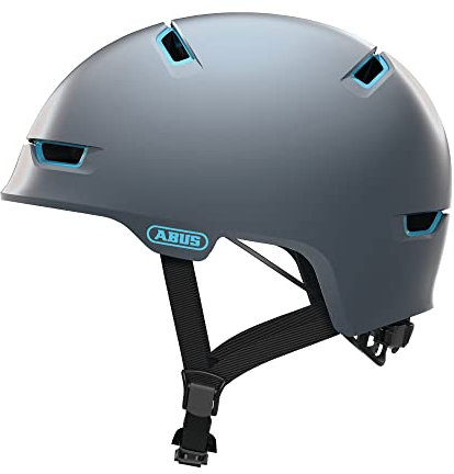 ABUS Stadthelm Scraper 3.0 ACE - Robuster Fahrradhelm für den Stadtverkehr - für Damen und Herren - Grau/Blau, Größe M