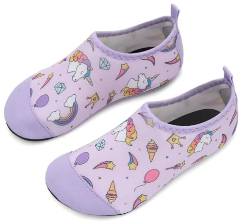 IceUnicorn Chaussures Aquatiques Enfants Chaussettes Surf Natation Piscine et Plage Garçons Filles Bébé Séchage Rapide Antidérapantes(Rose,28/29EU)
