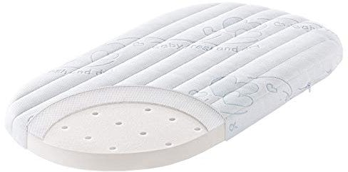 Julius Zöllner Matratze für Stubenwagen XL - 82 x 47 - Traumfänger AIR | Original Baby Fresh & Dry Funktionsbezug | mit eingearbeitetem AIR Topper | Bezug abnehmbar und waschbar bei 60°C