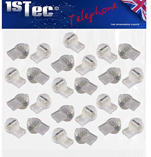 1STec 25 x Genuine BT 3 Wire 8B External Internal Waterproof Gel Filled Crimp Connectors for Joining Solid Core Telephone or Alarm Cable Connecting Block Repairs Splice or Join Phone Wires 25 Pack