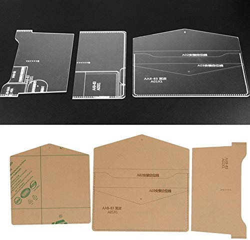 Acryl Aufbewahrungstasche Geldbörse Brieftasche Vorlage Leder Nähmaschine Schablone DIY handgemachtes Leder Handwerk Schimmel Leder Muster Vorlagen für Brieftasche Taschen