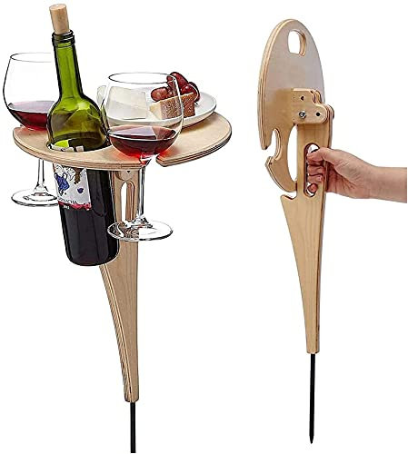 Klappbarer Weintisch im Freien, tragbarer Picknicktisch, Weinglasgestell, zusammenklappbarer Tisch für den Außenbereich, Garten, Strand, Reisen, Camping,A