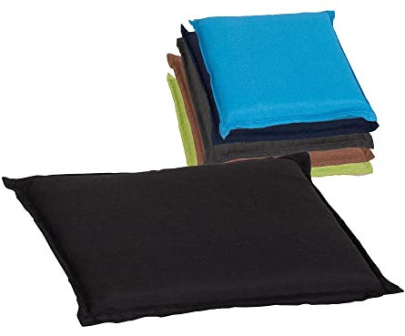 Beo Sitzkissen Gartenstuhl 50x50 Turin wasserabweisend | Made in EU | Reißfestes Outdoor Stuhlkissen waschbar | Sitzkissen Stuhl ohne Ausbleichen | Atmungsaktives Sitzpolster Gartenstuhl in Anthrazit