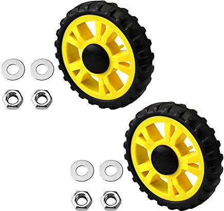 Yinpecly 2 Rollen mit einem Rad, 10,5 cm Durchmesser, Schwarz, kompatibel mit Kinderwagen und Kinderfahrrädern