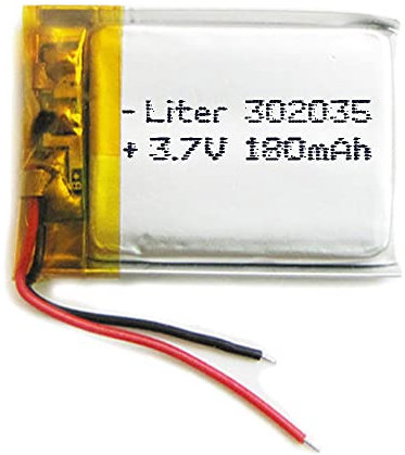 Akku 302035 LiPo 3.7V 180mAh 0.666Wh 1S 5C Liter Energy Battery Lithium Polymer Batterien Schutzplatine für Elektronik Wiederaufladbar - Nicht geeignet für Funksteuerung 37x20x3mm (180mAh|302035)