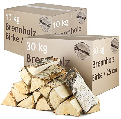 Bois de chauffage Sélection de bois 5-500 kg Pour poêle et cheminée Poêle de cheminée Firebowl Grill Bouleau Bois de bouleau Bûches 25 cm Flameup, foule:40 kg