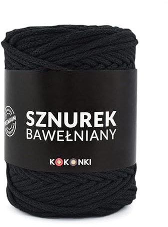 Makramee-Schnur aus Baumwolle PREMIUM By KOKONKI 5mm / Ralle 100 m (schwarz)