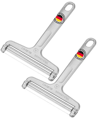 Westmark 2 Käseschneider mit Rolle und Schneiddraht, Variable Schnittstärke, Rostfreier Edelstahl/Aluminium, Rollschnitt, Silber, 710022E3
