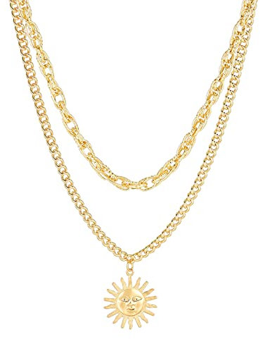 Vipomkowa Paper Clip Necklace Rose Gold Chunky Pendant Gold Necklace Double Chain Gold Necklace And Pendant Necklace Silver Layering Necklaces
