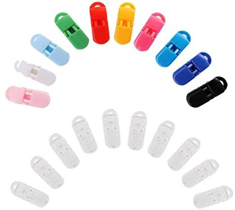 20pcs Kunststoff -Schnuller Clips/Hosentender -Clips für Binky/Paci/Schnuller/Dummy/Bib/Spielzeughalter -Clips