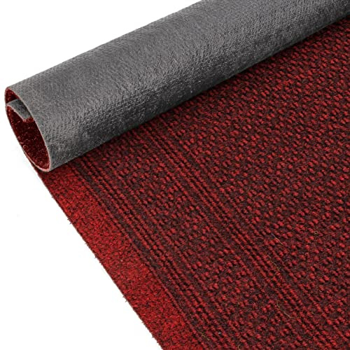 ANRO Schmutzfangmatte Flur Läufer Schmutzfangläufer Fußmatte Teppichläufer Flurteppich Türmatte Meterware Rot 280x80cm