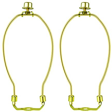 2 Stück 20,3 cm Lampenschirm-Harfenhalter, abnehmbare Lampenschirmhalterung, robuste DIY-Beleuchtung, Zubehör für Stehlampen und Tischendstücke, Halterung (poliertes Messing)