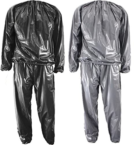 Heavy Duty Sauna Suit Men Women Weight Loss Exercise Slim Gym Fitness Workout Anti-Rip Sweat Sauna Suits (Black, M)
