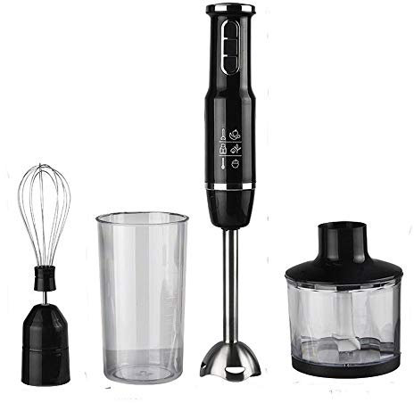 XTYPE 4-in-1 Stainless Steel 1100W Immersion Hand Stick Blender Mixer Vegetable Meat Grinder 500ml Chopper Whisk 800ml Smoothie Cup